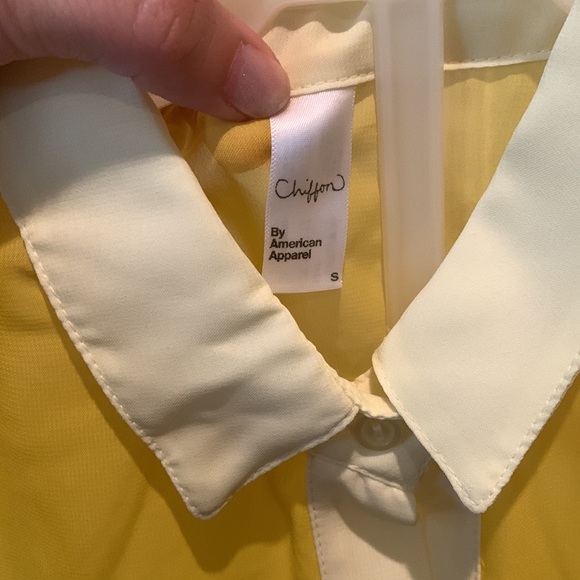 BNWOT American Apparel chiffon collared sleeveless top - Picture 3 of 4